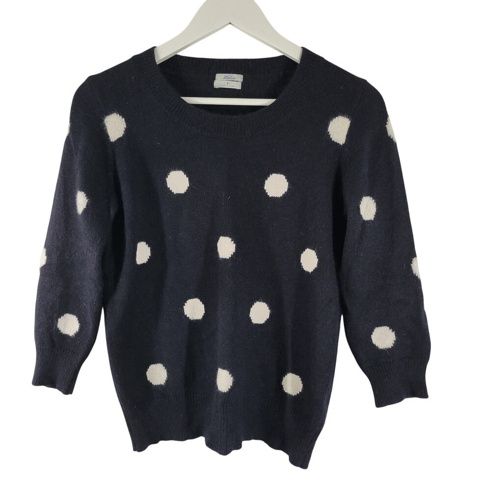 Wallace Madewell Pullover Sweater Womens Small Polka Dot Rabbit Hair Blend Black